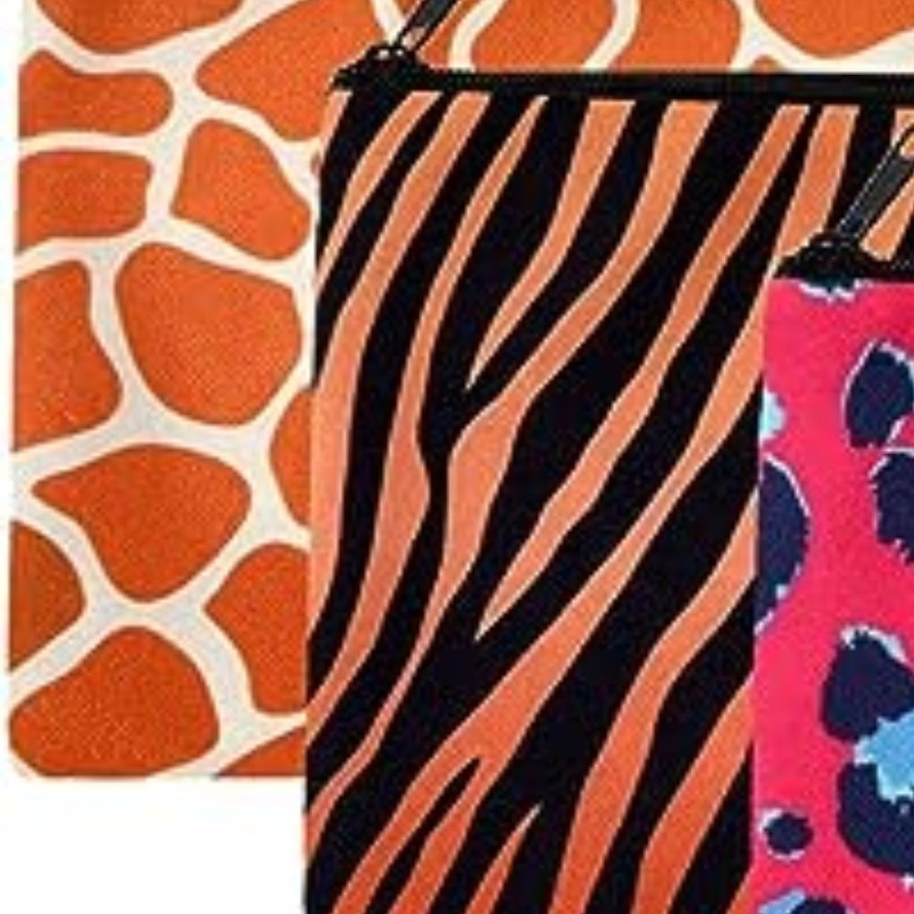 NWOT Leopard Printed Bags For Office/School Supplies Cosmetics Bundle of 2 Set 4